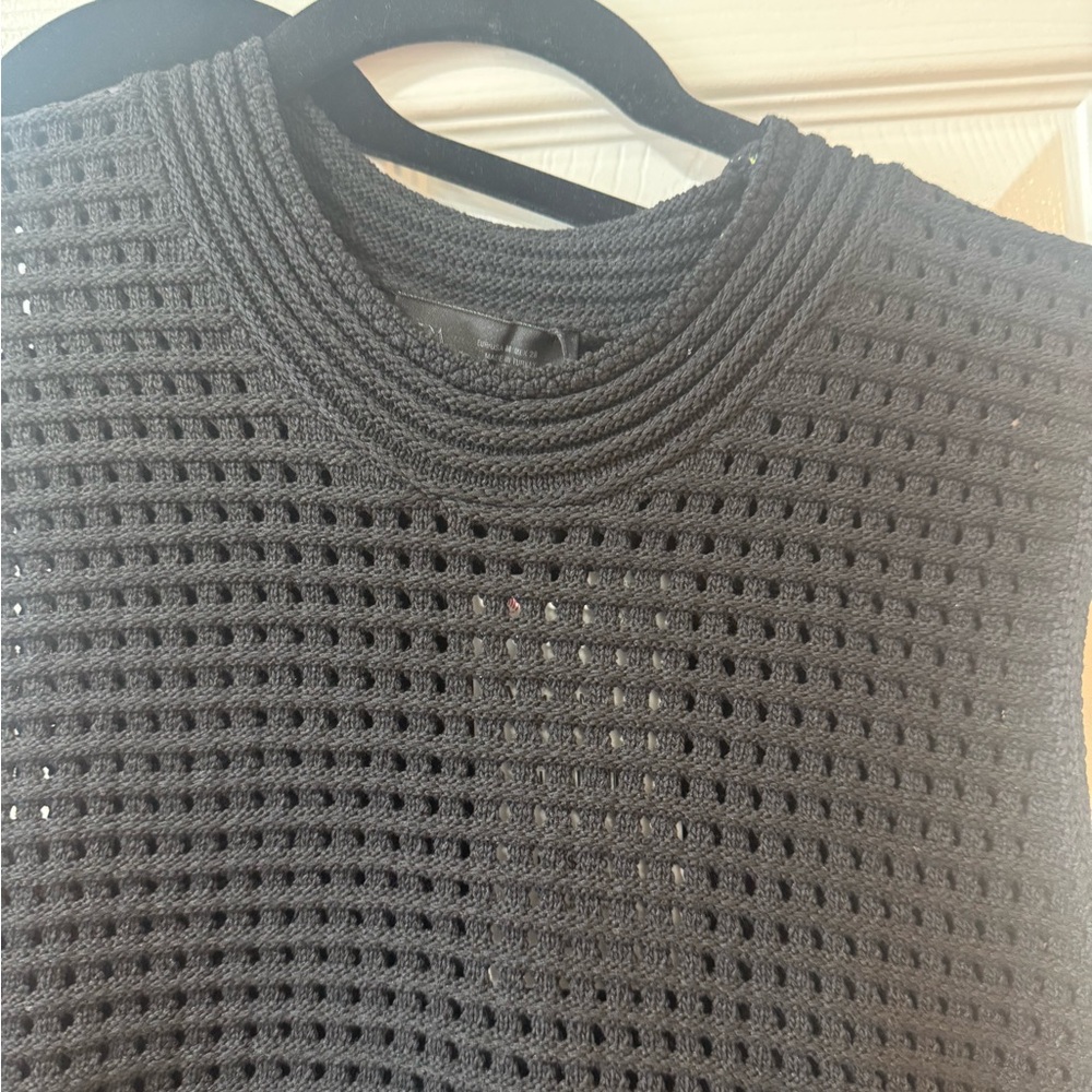 Zara Black Sleeveless Fringe Top - Picture 5 of 6